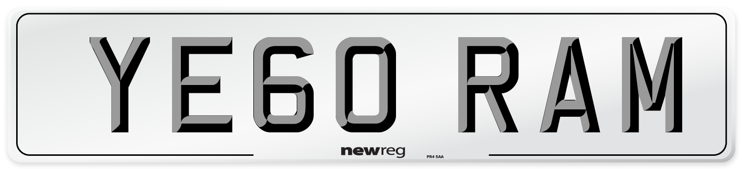 YE60 RAM Number Plate from New Reg
